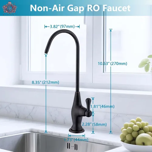 Vista 7 de Grifo de agua potable para fregadero, sistema de filtro de agua para fregadero, adecuado para la mayoría de sistemas de ósmosis inversa o filtración