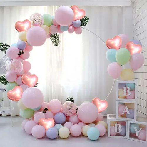 Vista 6 de 50 globos de corazón de oro rosa de 10 pulgadas, globos de papel de aluminio con forma de corazón de Mylar para cumpleaños, boda, amor, decoración