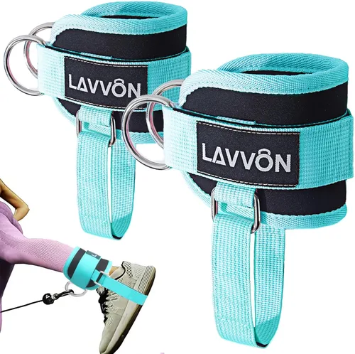 Vista 11 de LAVVON Correas de tobillo para máquinas de cable Kickbacks – Accesorios de cable de tobillo ajustables y cómodos para gimnasio, correa de tobillo
