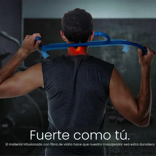 Vista 4 de LiBa Deep Tissue Back Neck Massager Theracane para aliviar el dolor azul A. Azul (1 paquete)