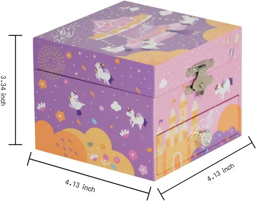 Vista 6 de Caja de joyería musical para niñas y niños caja de joyería de música para regalo hermoso soñador
