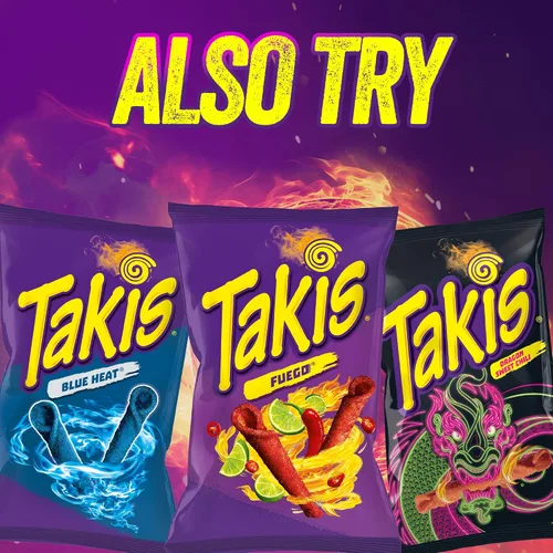 Vista 7 de Takis Chips de tortilla enrollados de guacamole, sabor artificial a guacamole, bolsa de 9.9 onzas