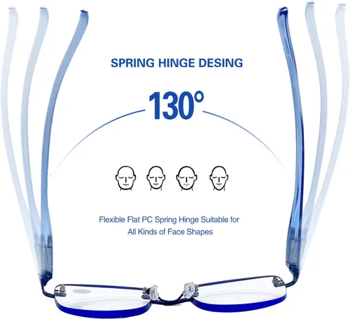 Vista 4 de Paquete de 3 lentes de lectura sin montura para mujer, lectores ligeros de bisagra de resorte, anteojos artísticos clásicos y elegantes con UV 400