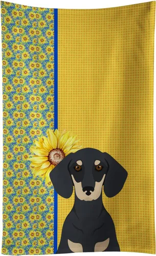 Vista 172 de Caroline's Treasures WDK5313KTWL - Toalla de cocina con diseño de girasoles de verano, color negro y tostado, Airedale Terrier, toalla de mano
