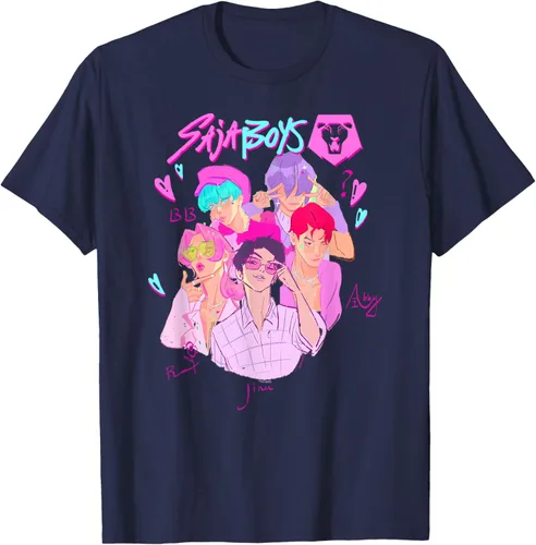 Vista 47 de Kpop Demon Hunters Camiseta Saja Boys Heartthrob con licencia