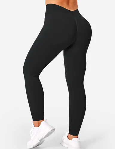 Vista 3 de YEOREO Liz - Leggings de entrenamiento para mujer, cintura alta, levantamiento de glúteos, espalda en V, sin costuras, para gimnasio, yoga