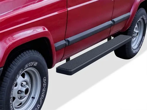 Vista 16 de APS Estribos de 5 pulgadas negro mate compatibles con Jeep Cherokee 1984-2000 de 4 puertas (barras nerf barras laterales de escalones laterales)