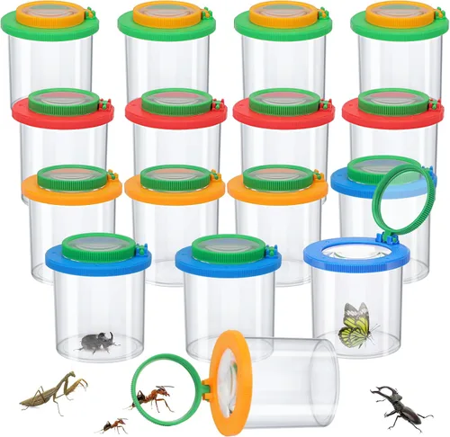 Vista 9 de Coopay Caja de insectos con aumento de 4 piezas, visor de insectos, jaula para insectos criadores, contenedor, jaula para atrapar insectos, kit