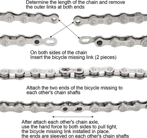 Vista 8 de Alicates de eslabones para bicicleta, divisor de cadena, 6 pares de eslabones perdidos de bicicleta, alicates de cadenas QKURT para reparación
