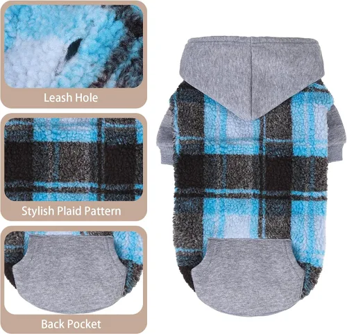 Vista 17 de PUPTECK Sudadera con Capucha para Perro Sudadera para Cachorro Suéter Cálido para Perro Ropa de Invierno Abrigos para Clima Frío para Perros Negro