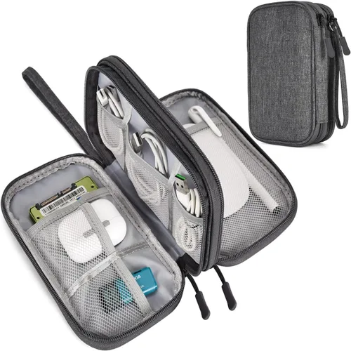Vista 17 de CAAORDKSO Bolsa Organizadora de Electrónicos para Viaje, Estuche Pequeño Organizador de Cables Impermeable, Bolsa de Accesorios, Estuche Electrónico