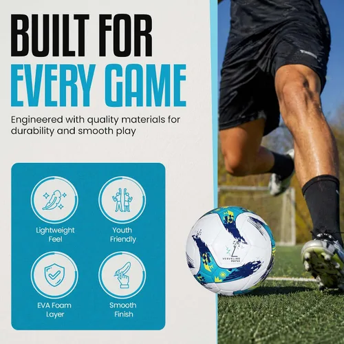 Vista 6 de Balón de fútbol sala tamaño 4 – Balón de fútbol interior profesional de rebote bajo para entrenamiento y juego de partidos – Entrenamiento y torneo