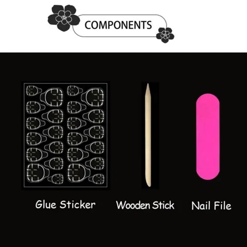 Vista 7 de Uñas postizas medianas a presión, color marrón, 24 unidades Color-3Color-3)