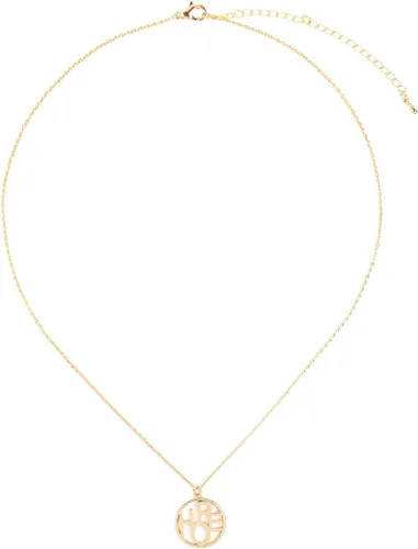Vista 2 de RIAH FASHION Collar con colgante de mensaje inspirador, religioso cristiano, palabras grabadas infinito, cadena hexagonal con dije de esperanza