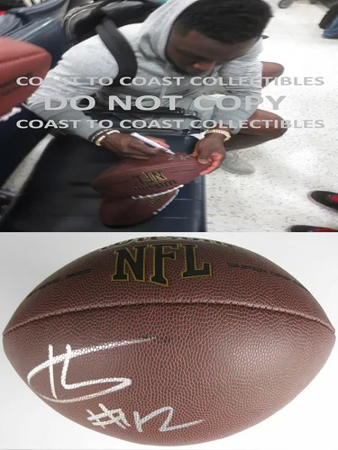 Vista 2 de Karl Joseph Cleveland Browns Raiders West Virginia signed autographed football COA proof