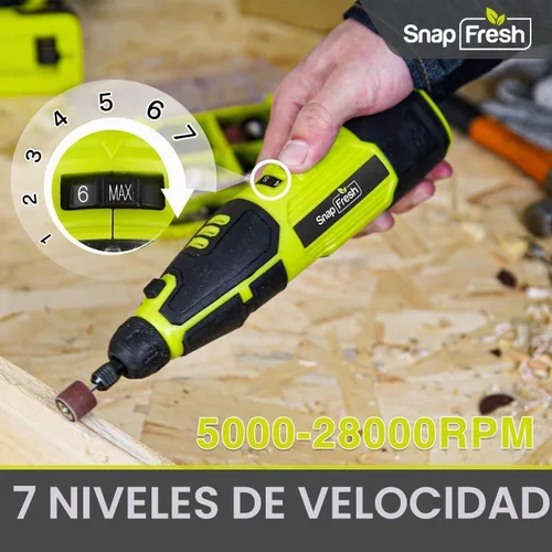 Vista 2 de SnapFresh Kit de herramientas rotativas inalámbricas de 12 V con eje