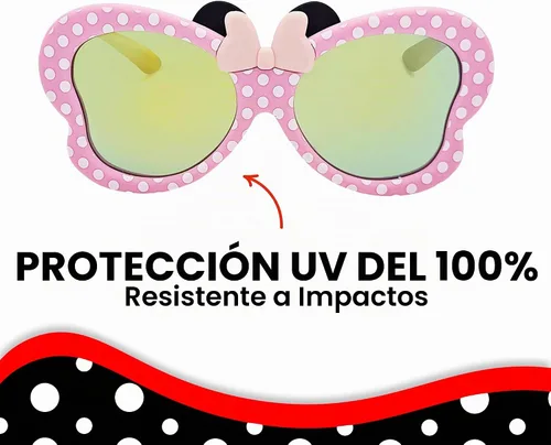Vista 6 de Sun-Staches Gafas de sol de Mickey y Minnie Mouse, accesorio de disfraz de Disney, niños Mariposa Minnie Rosa