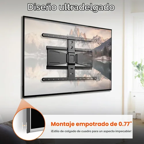 Vista 3 de PUTORSEN Soporte de pared ultra delgado para la mayoría de televisores