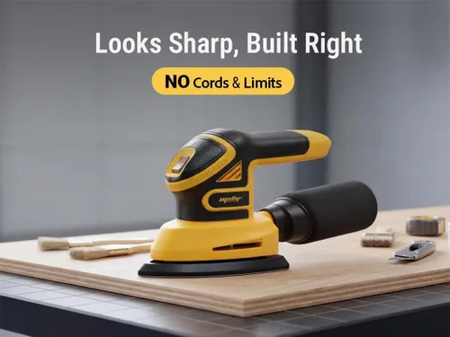 Vista 9 de Lijadora de detalles inalámbrica sin escobillas compatible con batería Dewalt de 20 V MAX (solo herramienta), lijadora de esquina ligera con caja