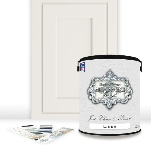 Vista 33 de Pintura TODO EN UNO, Abbey (gris cálido), Muestra de 8oz - Pintura duradera para gabinetes y muebles. Imprimación y capa superior incorporadas,