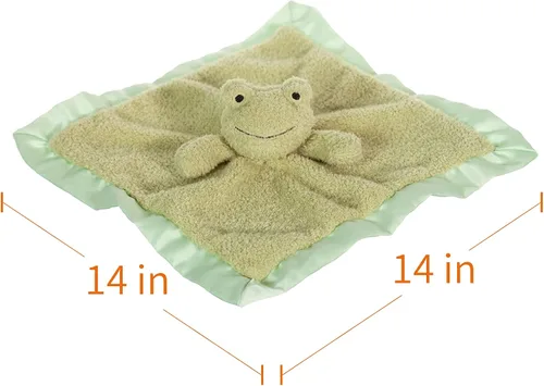 Vista 6 de Apricot Lamb Manta de felpa de lujo con diseño de rana verde y animales de peluche (rana verde, 14 pulgadas)