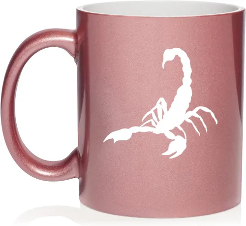 Vista 5 de Daylor Taza de café de cerámica Scorpion, regalo para ella, él, amigo, compañero de trabajo, esposa, esposo (11 onzas, azul)