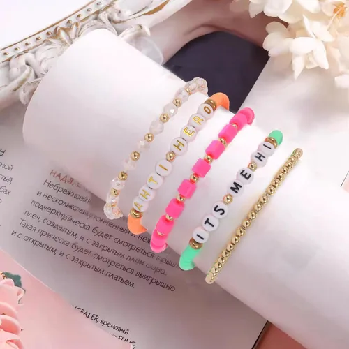 Vista 5 de QUNAN 5 Pcs Bracelet Singer Inspired Friendship Bracelet Set