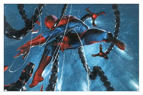 Vista 14 de Trends International Marvel Comics-Spider-Man, Doctor Octopus-Rain Cover Póster de pared, 14.725 x 22.375 pulgadas, versión enmarcada de madera