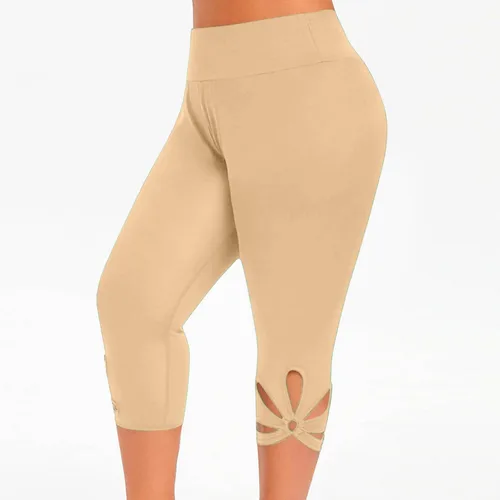 Vista 33 de Pantalones capri para mujer, estilo casual, de verano, elásticos, de cintura alta, pantalones de yoga, ajuste atlético, pantalones deportivos