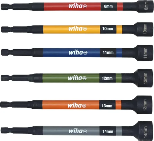 Vista 6 de Wiha 70489 Juego de 3 piezas de tuercas magnéticas codificadas por colores SAE de 3 pulgadas