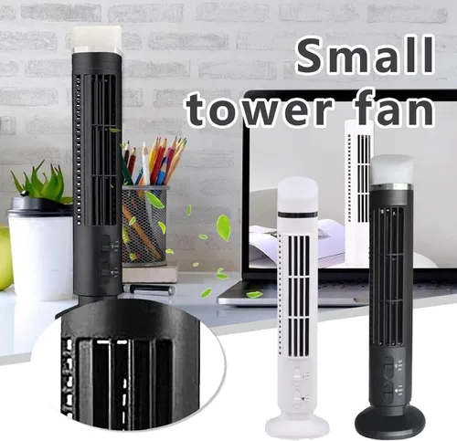 Vista 4 de Ventilador de torre sin aspas, oscilante de 90 grados, silencioso ventilador de escritorio USB, ventilador de enfriamiento eléctrico silencioso
