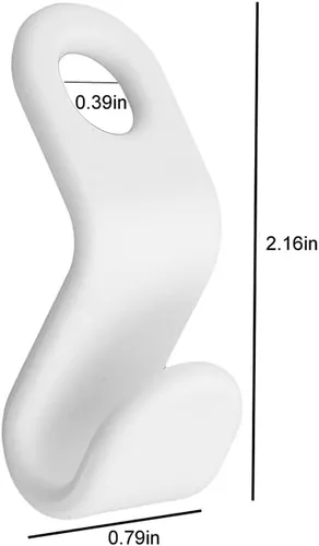 Vista 3 de 50 ganchos para colgar ropa, ganchos en cascada, clips extensores de plástico multifuncionales resistentes para ahorrar espacio, color blanco 50