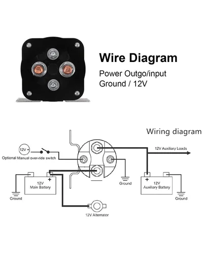 Vista 5 de KanSmart - Relé aislante de batería de 500 amperios para relé de audio móvil 12V 500A