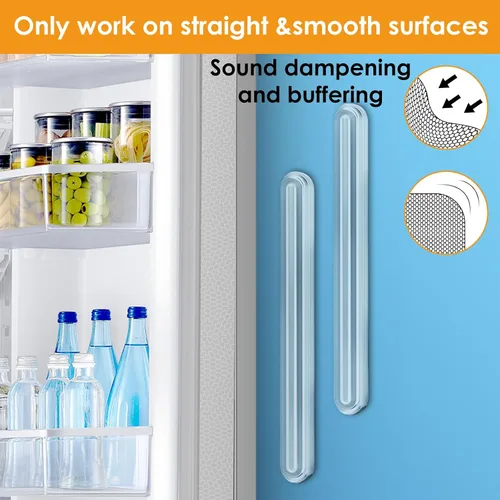 Vista 2 de 4 piezas de topes largos para muebles - Protectores de pared, tope de puerta de refrigerador, 5.5x0.7x0.2 pulgadas