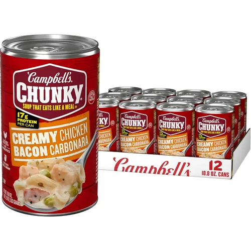 Vista 12 de Campbell's Chunky Sopa cremosa de pollo y tocino carbonara, lata de 18.8 onzas