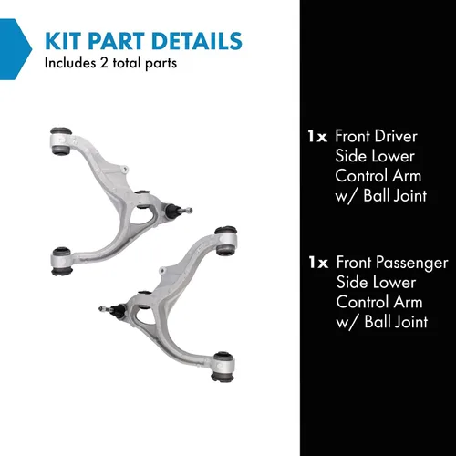 Vista 435 de Conjunto de Brazo de Control Inferior Delantero y Junta Esférica TRQ para Lado del Conductor y del Pasajero 2 Piezas Compatible con Ford Mustang GT