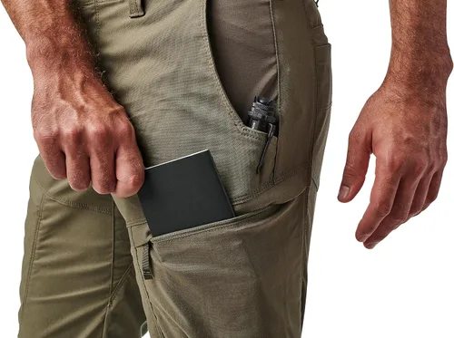 Vista 4 de 5.11 Pantalón táctico Ridge para hombre, tejido elástico Flex-Tac, cintura cómoda, estilo 74520