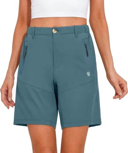 Vista 19 de Little Donkey Andy - Shorts elásticos de secado rápido para mujer, para senderismo, campamento y viajes A1 negro