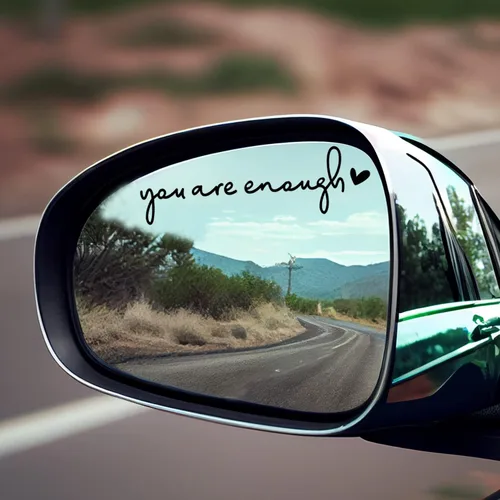 Vista 5 de 3 calcomanías con el texto “You are Enough” para espejo retrovisor, para auto, para vasos térmicos, botellas de agua y ventanas, calcomanías