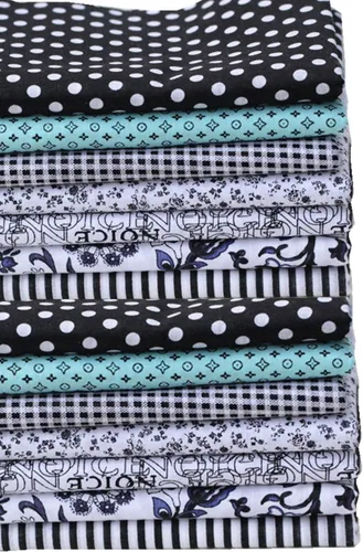Vista 11 de MSCFTFB 14 piezas surtidas de 7 diseños cuadrados de tela, paquetes de tela precortados de retazos cuadrados para coser manualidades, apliques