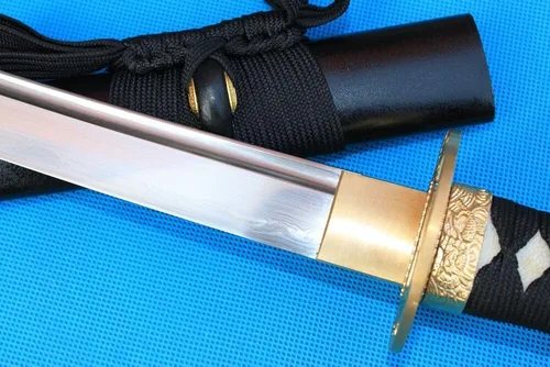 Vista 9 de Espada samurái japonesa de 41 pulgadas con patrón de arcilla de acero templada, espada Katana real afilada