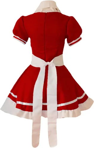 Vista 2 de KUFEIUP Disfraz de delantal de sirvienta para mujer, uniforme de camarera, disfraz de cosplay