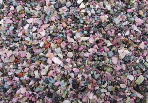 Vista 10 de Fantasia Materiales: 1 libra de piedras de tamaño de chip de aguamarina pulida con tarjeta de identificación