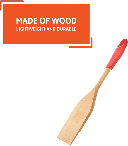 Vista 5 de IMUSA Paleta de madera de 12 pulgadas con agarre de silicona, grande