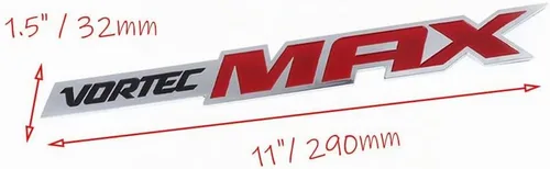 Vista 2 de 2 placas de identificación Vortec Max para puerta, logotipo 3D para camión SS 6.0 de 6.0 litros (negro/rojo)