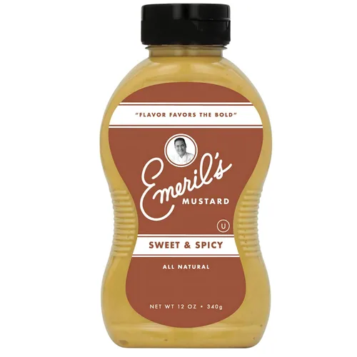 Vista 6 de Emeril Lagasse Mostaza gourmet – Dijon, jalapeño y dulce picante – 12 oz de salsa de mostaza natural prémium (individual/paquete de 1, Dijon)
