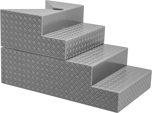 Vista 2 de Juego de 4 escaleras de anillo rompibles grises de lujo para anillos de figuras de lucha libre Construye entradas más grandes y peleas de ringside
