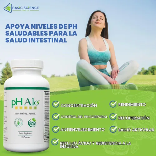 Vista 5 de pHAlo Píldoras de suplemento de equilibrio de pH, magnesio, cápsulas de bicarbonatos para el equilibrio alcalino, tratamiento natural