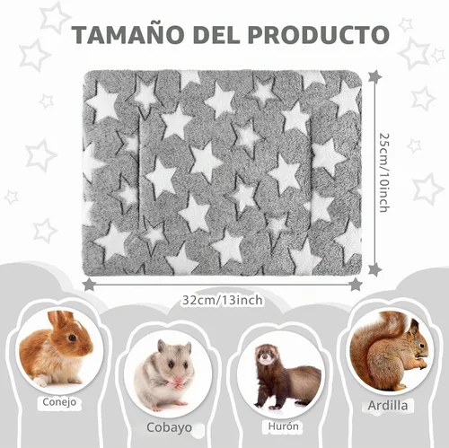 Vista 2 de Haull - Juego de ropa de cama impermeable de conejillo de indias, suave para perro y gato, tapete de felpa para jaula de animales pequeños, conejo