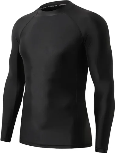 Vista 13 de HUGE SPORTS Camiseta de protección contra erupciones de manga larga para hombre UPF 50+ con protección UV, de secado rápido, con costuras